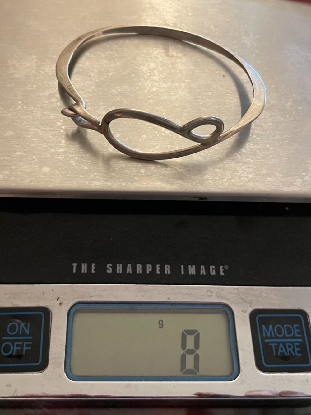 Vintage Sterling Silver Bracelet Bangle Modern Handmade Signed Dewitt Minimalist - Picture 14 of 14